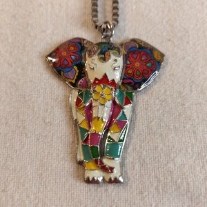 Enamel Elephant Necklace